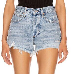AGOLDE Distressed Blue Washed Jean Shorts 23
